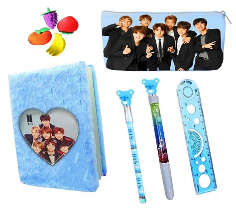 Kobbet Bts Stationery Set For Girls Army Bts Pouch For Girls For