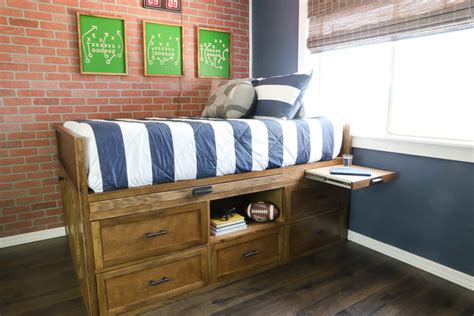 Blueprints diy bedframe with hidden drawers plans. How to Build A DIY Full Size Captain's Bed with Hidden Storage