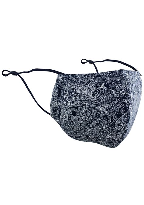 Bandana Paisley Mask Royal Navy Paisley Cotton Face Mask Cheap