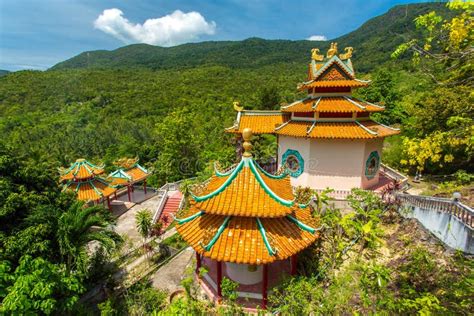 Kuan Yin Chinese Temple Overlooking Chaloklum Bay Stock Photo Image