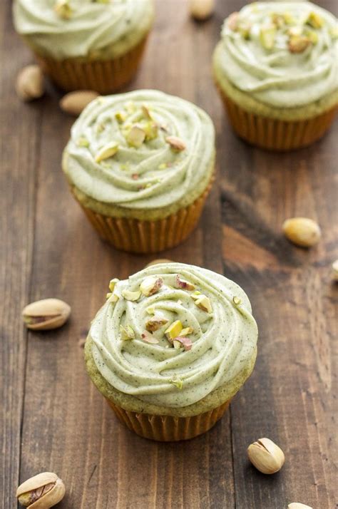 Pistachio Green Tea Cupcakes With Matcha Cream Cheese Frosting Green