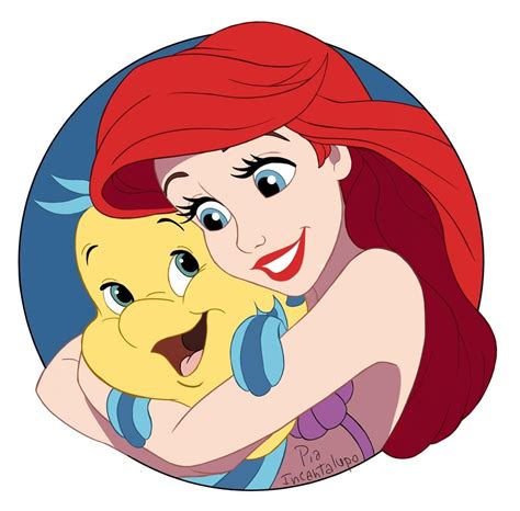 ariel and flounder by ailill90 on deviantart dibujos bonitos pinturas disney princesas