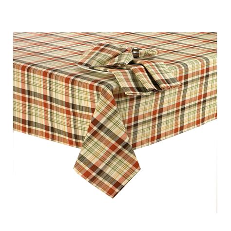 Plaid Tablecloth Simone Warm Rich Autumn Colors For Fall Dining 60 X