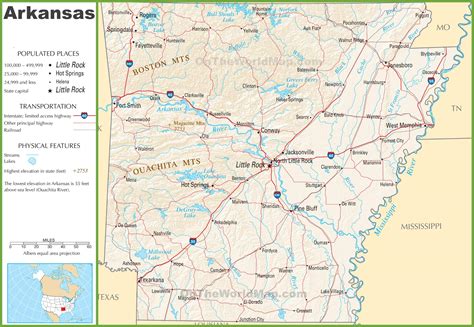 Detailed Roads And Highways Map Of Arkansas State Wit