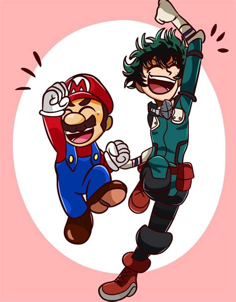 Crossover Mario And Izuku Anime Crossover Gamer Pics Buko No Hero