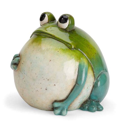 Hand Painted Indooroutdoor Big Belly Ceramic Frog Sculpture Ts