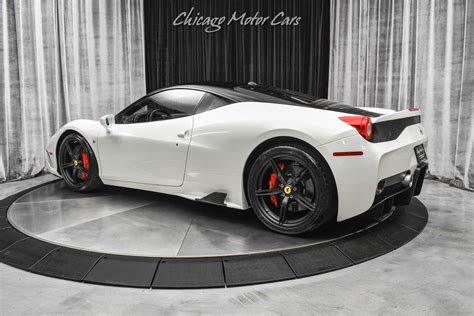 used 2014 ferrari 458 speciale serviced pearl white only 4613 miles carbon fiber rare
