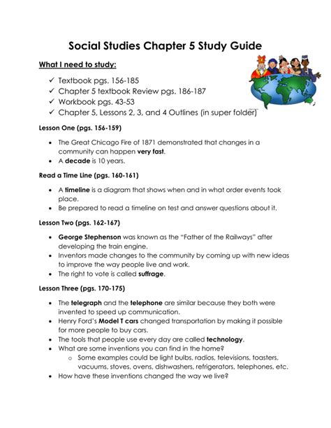 5th Grade Social Studies Chapter 5 Study Guide Answers Study Poster