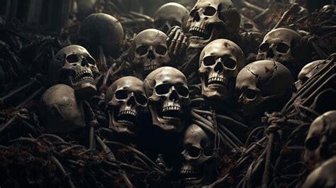 Premium Ai Image There Are Many Skulls That Are All Together In The