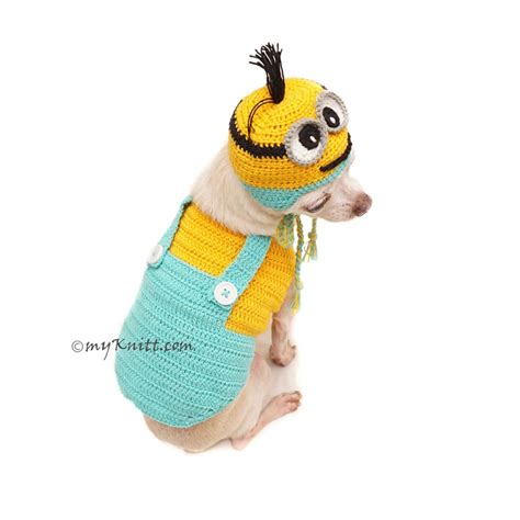 Minion Dog Clothes Crochet Minion Dog Hat Crochet Funny Dog Etsy