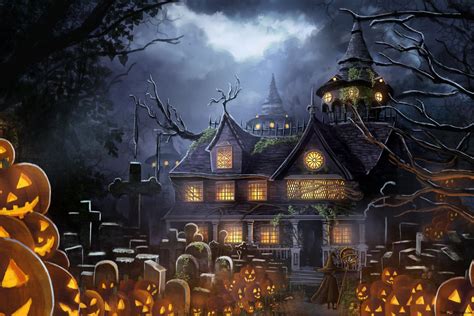 Halloween Haunted House 4k Wallpaper Download