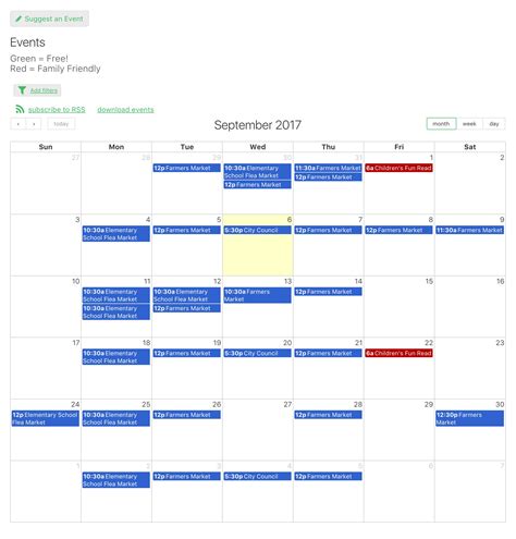 Online Database And Workflow Templates Event Calendar