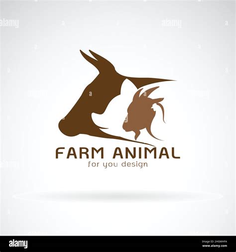 Vector Group Of Animal Farm Label Cowpigchickengoat Icon Animal