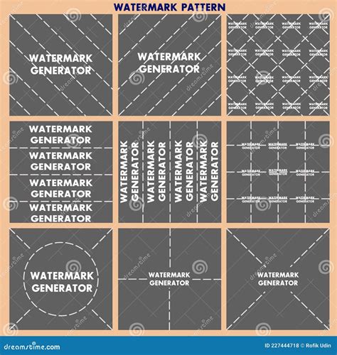 A Design Template Set Of Nine Types Of Watermark Pattern Generator