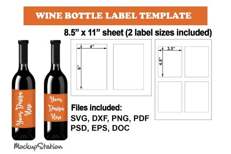 Printable Svg Letter Size Sheet A4 Psd Ms Word Wine Bottle Template Dxf