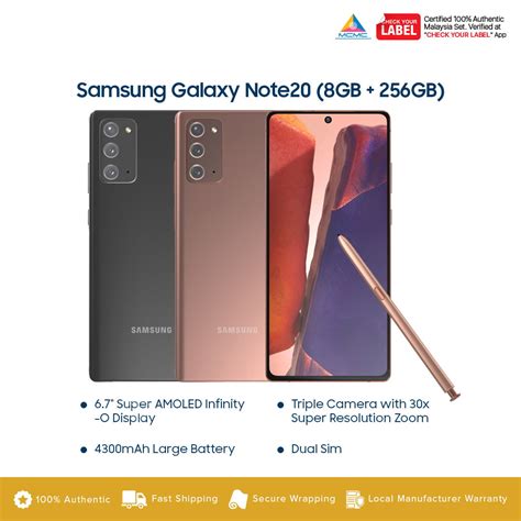 Samsung Galaxy Note 20 Lte 8gb 256gb Price In Malaysia