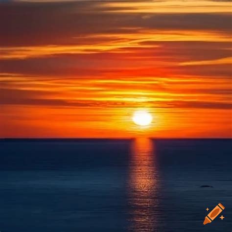 A Breathtaking Sunset Over The Ocean Horizon