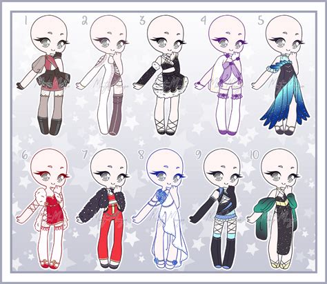 Chibi Outfit Adoptable Batch 02 Open By Minty Mango On Deviantart