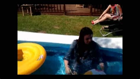 Paige Thrown In Pool Fully Clothed Youtube