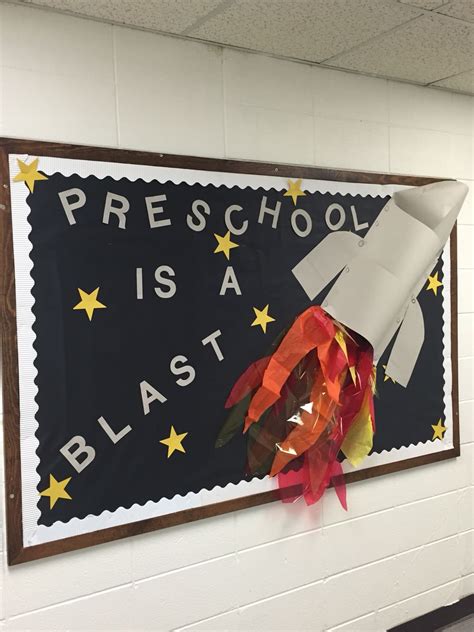 A Great Space Themed Bulletin Board For Preschool Back To School Or