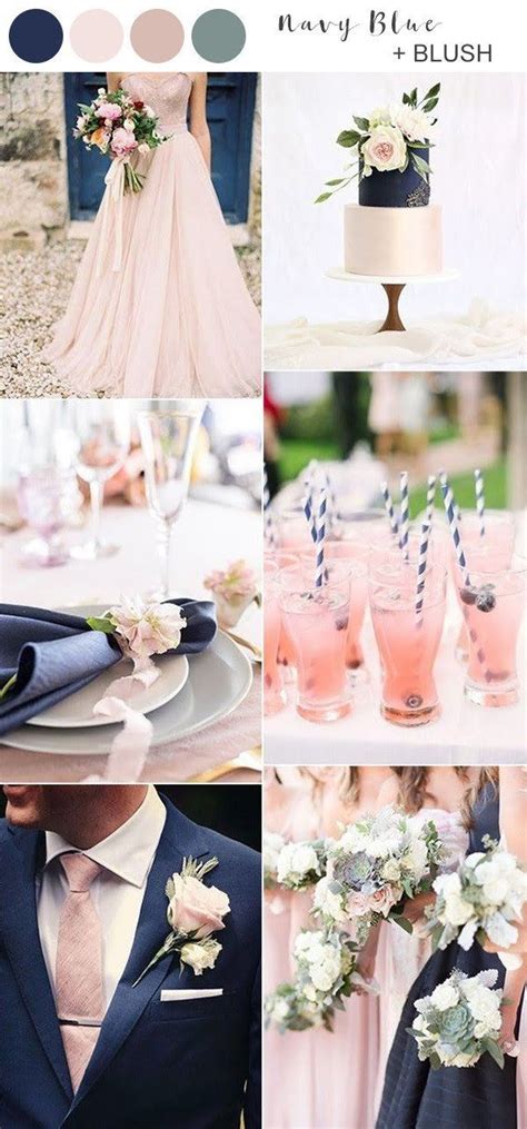 Navy Blue And Blush Pink Spring Summer Wedding Colors In 2020 Blush