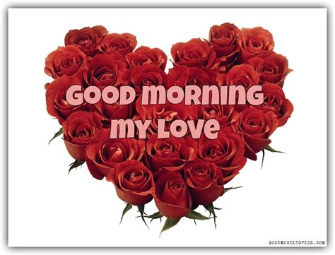Good Morning My Love Red Roses And Heart