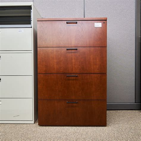 Back to article → 4 drawer lateral file cabinet with lock. Used OFS Wood 4 Drawer Lateral File Cabinet (Mahogany ...