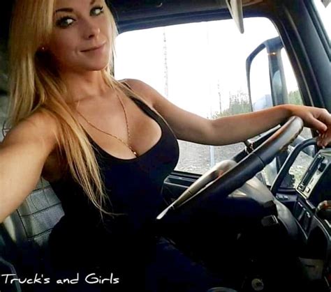 Female Truck Driver In Control