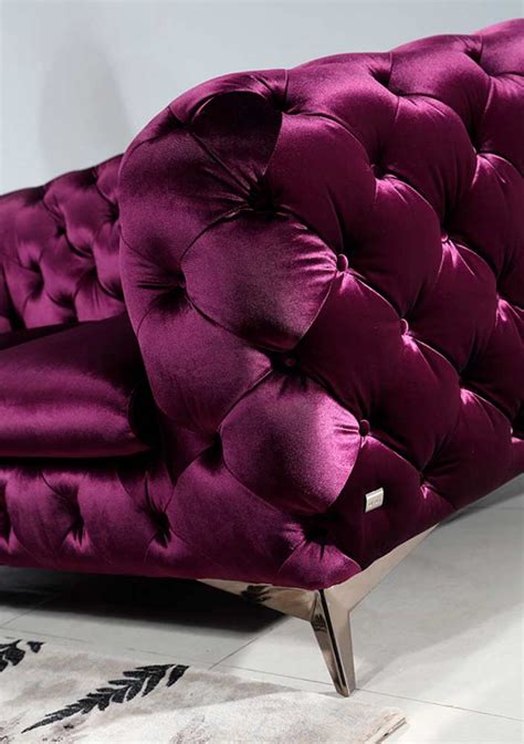 Modern Purple Sofa Set Vg Delora Fabric Sofas