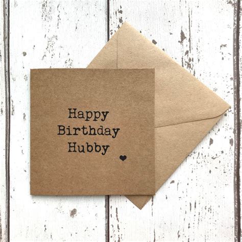 Hubby Birthday Card Husband Birthday Card Happy Birthday Etsy Uk