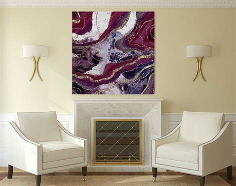 Abstract Plum Painting Modern Abstract Plum Art On Canvas Etsy