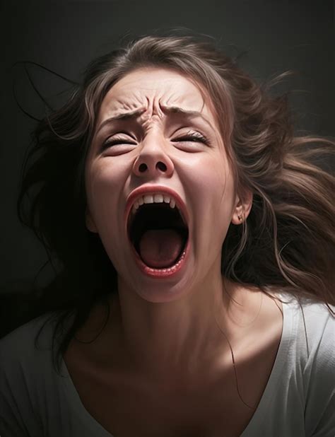 Premium Ai Image Angry Woman In Agony Screaming Closeup Mental Health