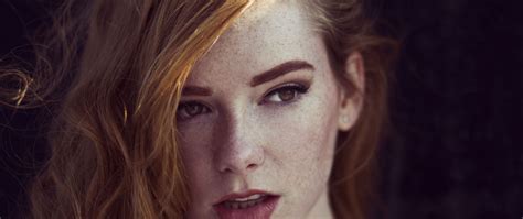 1170068 Women Redhead Model Portrait Long Hair Photography Purple Tattoo Freckles