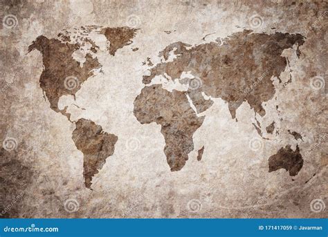 Grunge Map Of The World Stock Illustration Illustration Of History