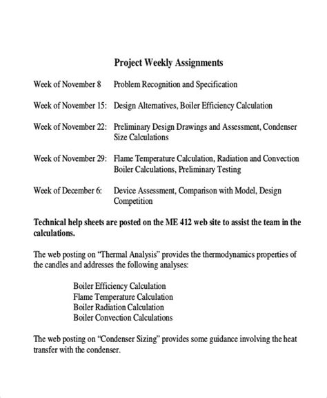 8 Project Assignment Templates Free Sample Example Format