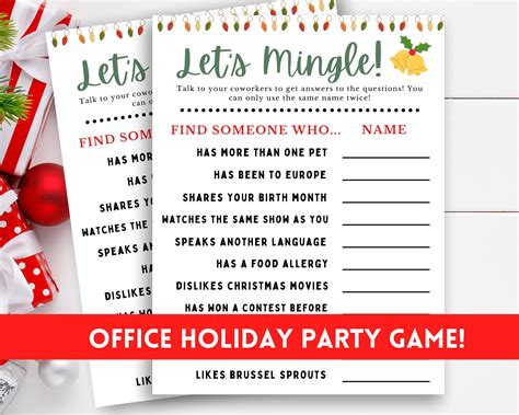 Office Holiday Party Games Work Christmas Party Games Printable