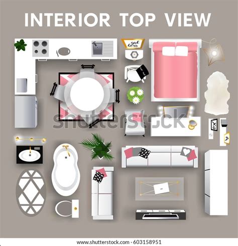 Interior Top View For Young Women Pink And Grey Elements Of Living