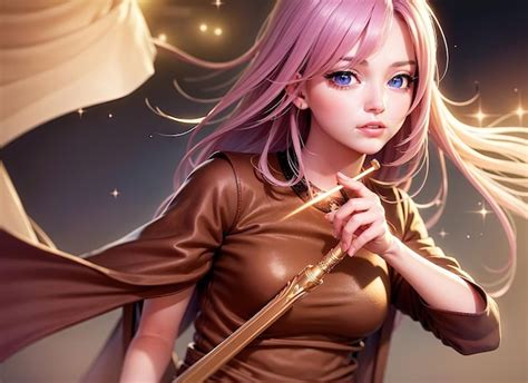 Premium Ai Image Sorcerer Magician Anime Girl Manga Style