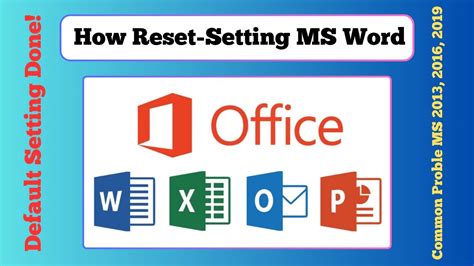 How To Reset Microsoft Word To Default Settings Ms Word Settings