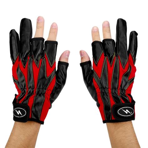 1 Pair Sport Leather Fishing Gloves 3 Half Finger Wear Resistant Anti