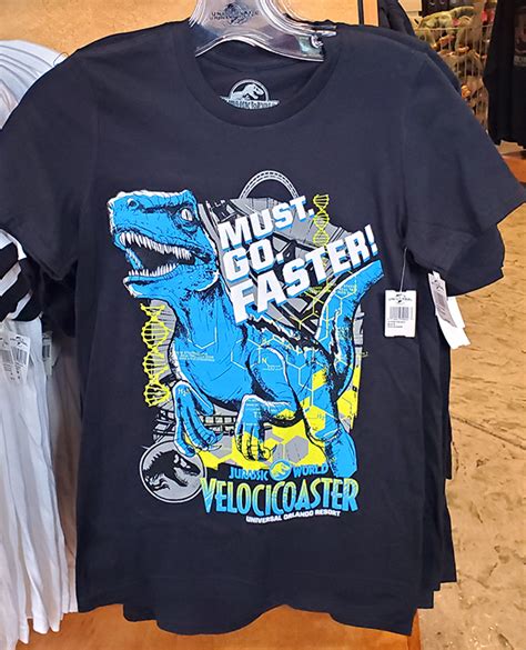 Jurassic World Universal Studios Parks Velocicoaster Raptors Must Go Faster Shirt Hedgehogs Corner