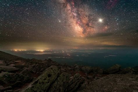 Incredible View Of The Night Sky From Katahdin The Highest Peak In