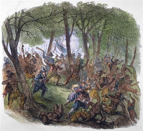 Algonquian Massacre 1643 Nthe 1643 Massacre Of Wappinger Algonquian Native Americans By Dutch