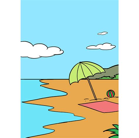 Please enter your email address receive free weekly tutorial in your email. How to Draw a beach - Really Easy Drawing Tutorial