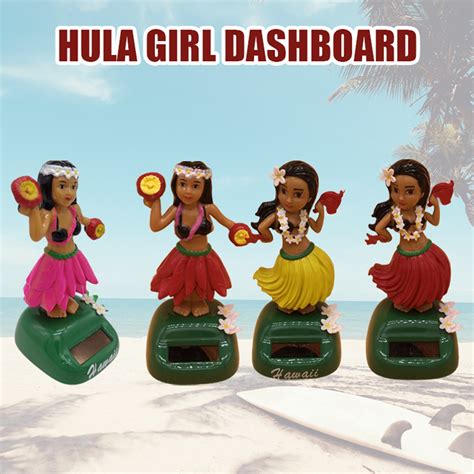 Solar Power Dancing Hawaii Girl Home Office Car Dashboard Decor Shaking