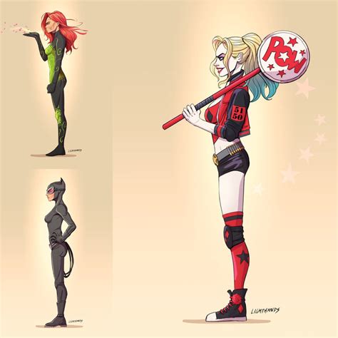 Harley Quinn Poison Ivy Catwoman Dc Comics Batman Batman Art Dc