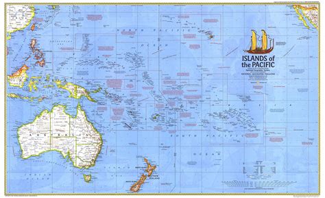Islands Of The Pacific 1974 Wall Map By National Geographic Mapsales