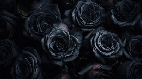 Premium Ai Image A Dark Background With A Bunch Of Black Roses
