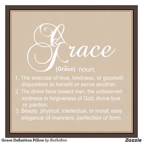 Grace Definition Pillow Zazzleca Grace Beautiful Words Definitions