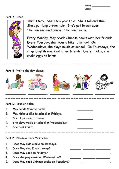 reading comprehension worksheets  coloring pages